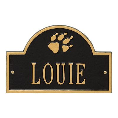 Paw Print Pet Black Wall Plaque